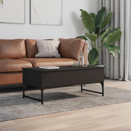 Sofabord 100x50x40 cm konstrueret træ og metal sort