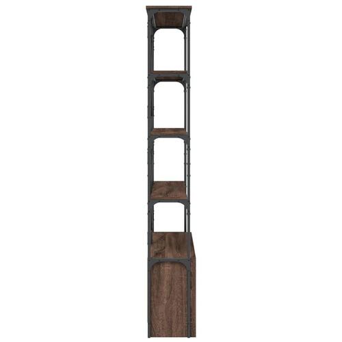 Bogreol 100x26x180 cm konstrueret træ og metal brunt eg
