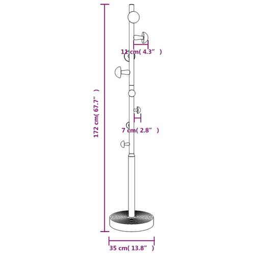 Stumtjener 172 cm pulverlakeret jern blå