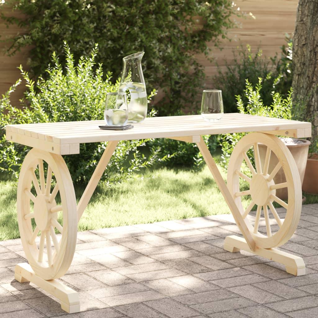 Havebord 115x55x65 cm i massivt træ billede