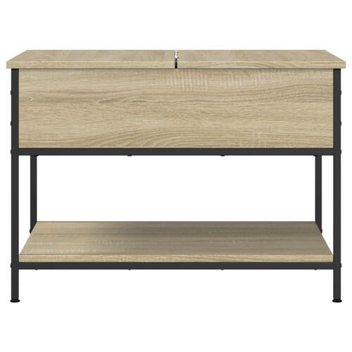 Sofabord 70x50x50 cm konstrueret træ og metal sonoma-eg
