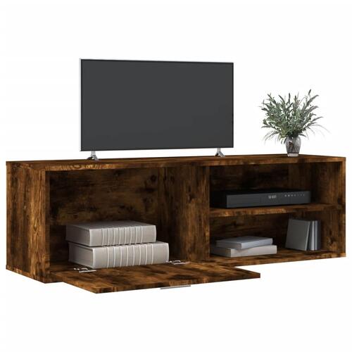 Tv-bord 120x34x37 cm konstrueret træ røget egetræsfarve