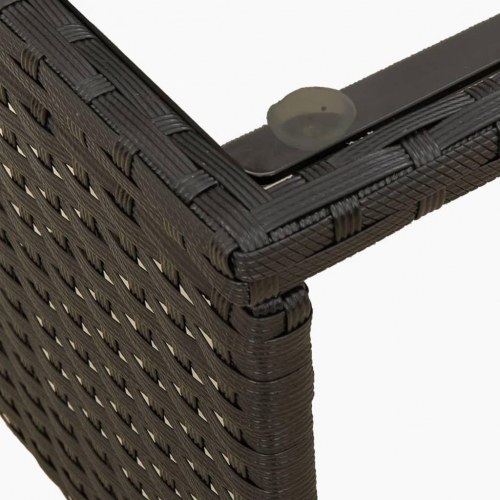 L-formet havesofa med bord og hynder i polyrattan - sort