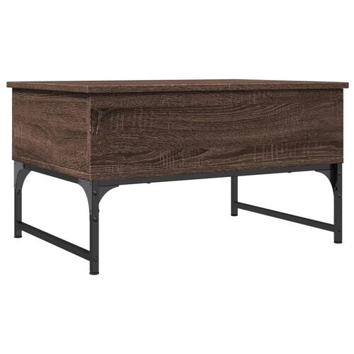 Sofabord 70x50x40 cm konstrueret træ og metal brunt eg