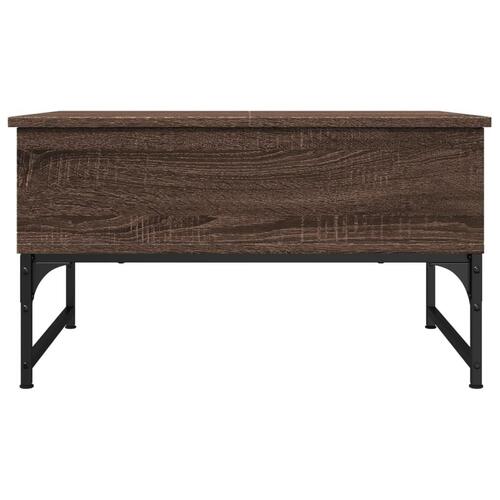 Sofabord 70x50x40 cm konstrueret træ og metal brunt eg