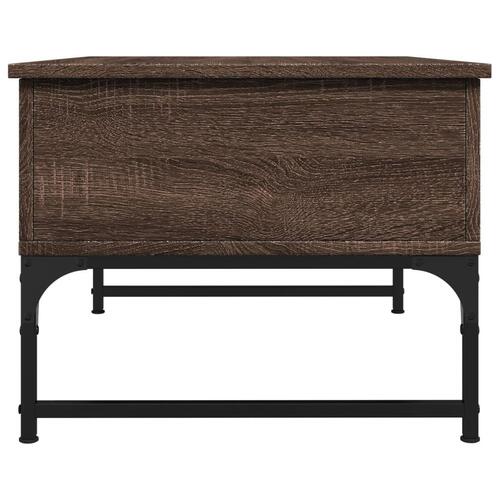 Sofabord 70x50x40 cm konstrueret træ og metal brunt eg
