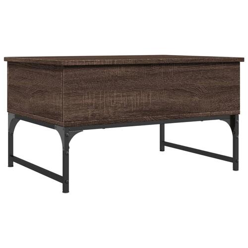Sofabord 70x50x40 cm konstrueret træ og metal brunt eg