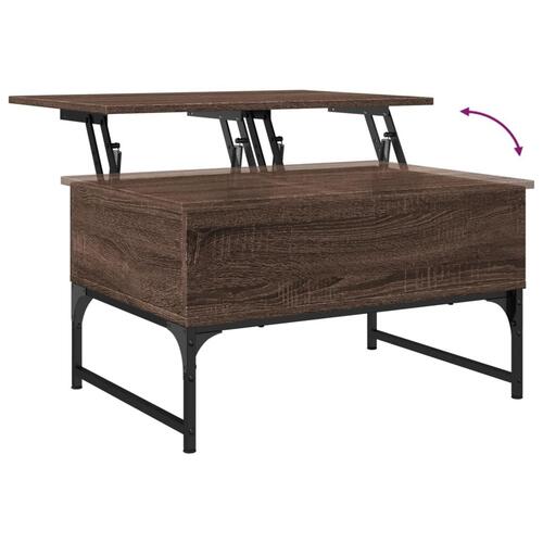 Sofabord 70x50x40 cm konstrueret træ og metal brunt eg