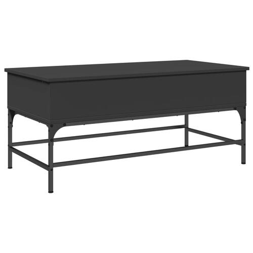 Sofabord 100x50x45 cm konstrueret træ og metal sort