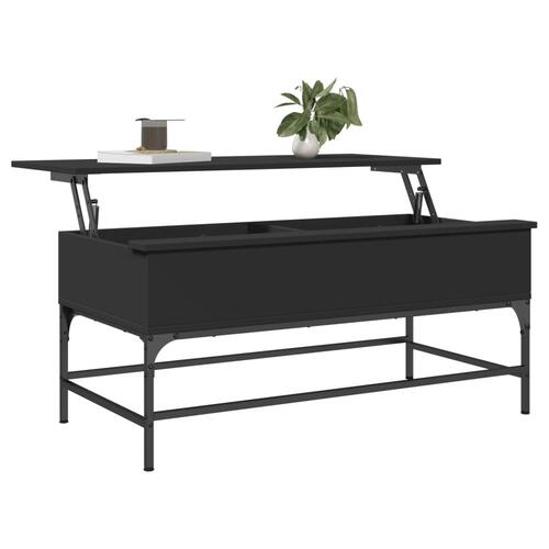 Sofabord 100x50x45 cm konstrueret træ og metal sort
