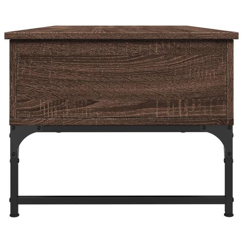 Sofabord 100x50x40 cm konstrueret træ og metal brunt eg