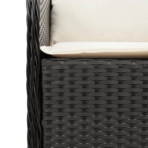 Havestole med hynder 2 stk. polyrattan sort