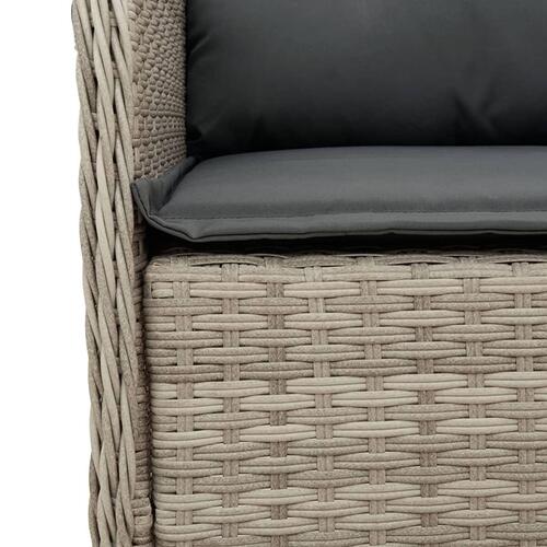 Havestole 2 stk. med hynder polyrattan lysegrå