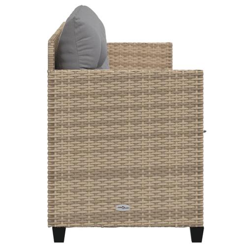 Loungesofa med hynder polyrattan beige