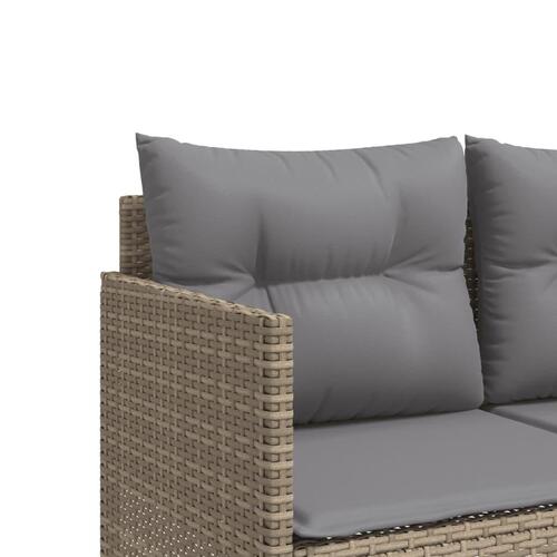 Loungesofa med hynder polyrattan beige