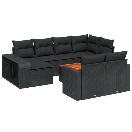 Sofasæt til haven 11 dele med hynder polyrattan sort