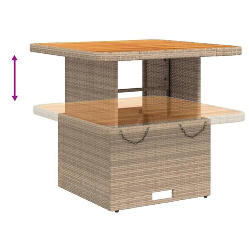 Spisebordssæt til haven 5 dele med hynder polyrattan beige