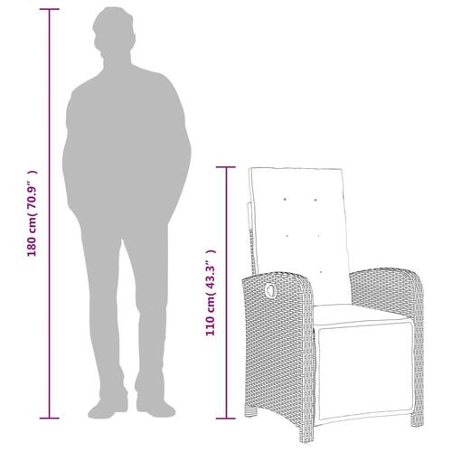 Spisebordssæt til haven 5 dele med hynder polyrattan beige
