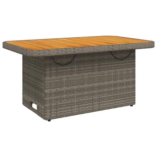 Spisebordssæt til haven 4 dele med hynder polyrattan grå