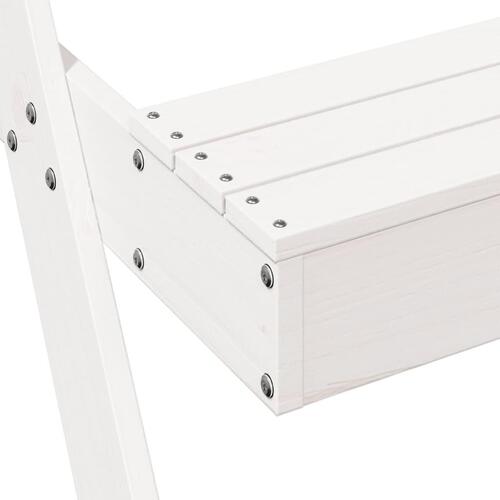 Picnicbord med sandkasse til børn massivt fyrretræ hvid