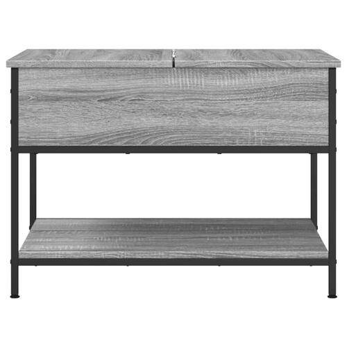 Sofabord 70x50x50 cm konstrueret træ og metal grå sonoma-eg