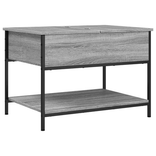 Sofabord 70x50x50 cm konstrueret træ og metal grå sonoma-eg