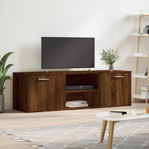 Tv-bord 120x34x37 cm konstrueret træ brun egetræsfarve