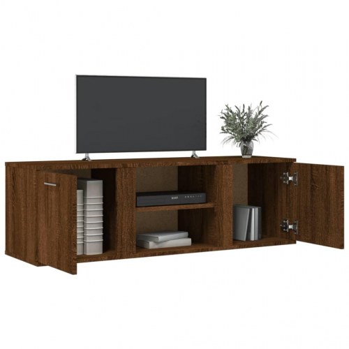 Tv-bord 120x34x37 cm konstrueret træ brun egetræsfarve