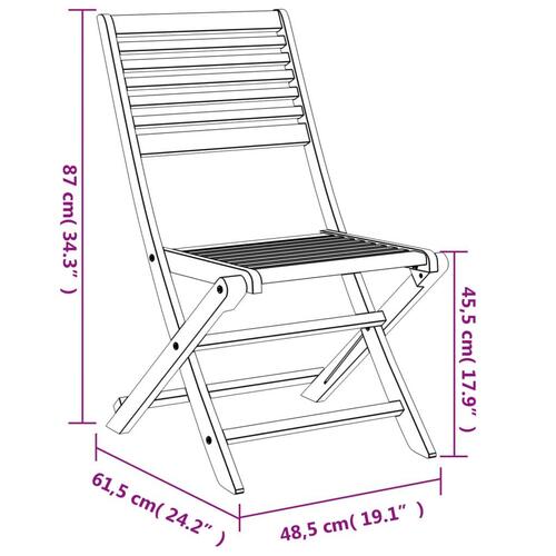 Foldbare havestole 2 stk. 48,5x61,5x87 cm massivt akacietræ