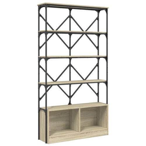 Bogreol 100x26x180 cm konstrueret træ sonoma-eg