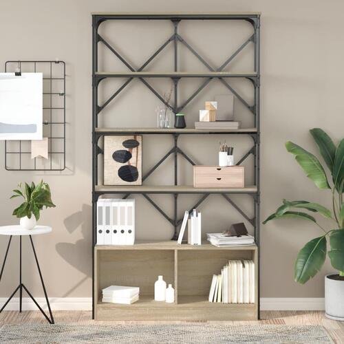 Bogreol 100x26x180 cm konstrueret træ sonoma-eg