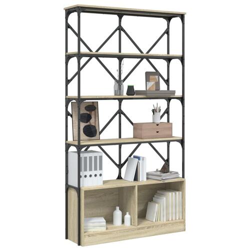 Bogreol 100x26x180 cm konstrueret træ sonoma-eg