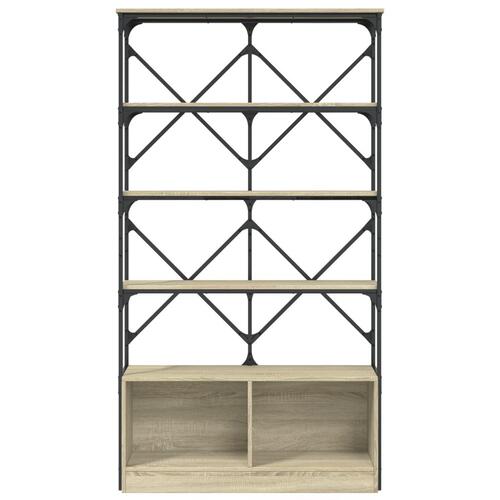 Bogreol 100x26x180 cm konstrueret træ sonoma-eg