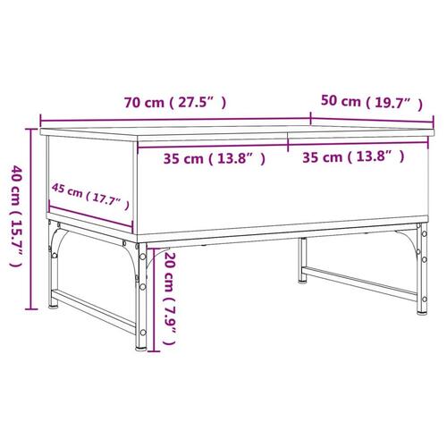 Sofabord 70x50x40 cm konstrueret træ sort