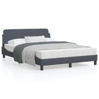 Sengeramme uden madras Mørkegrå 140x190 cm Fløjl