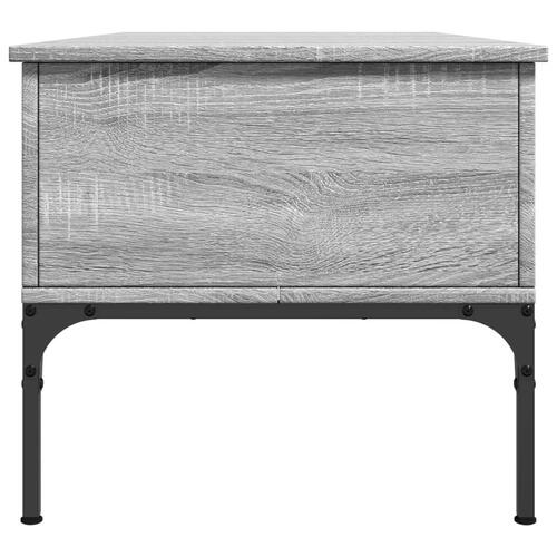 Sofabord 100x50x45 cm konstrueret træ og metal grå sonoma-eg