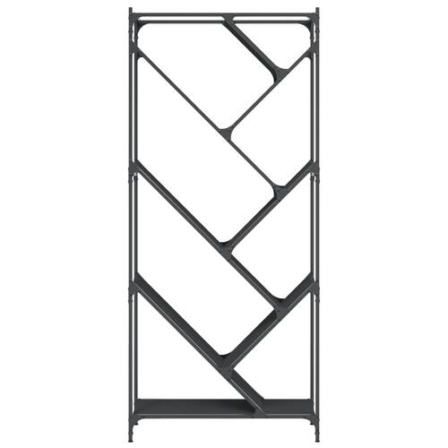 Bogreol 79x30x180 cm konstrueret træ og metal sort