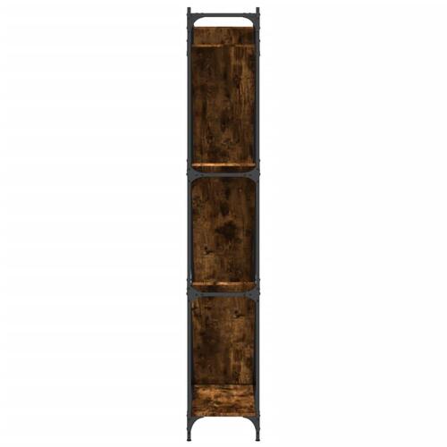 Bogreol 79x30x180 cm konstrueret træ og metal røget eg