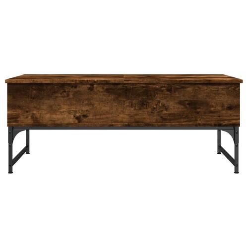 Sofabord 100x50x40 cm konstrueret træ og metal røget eg