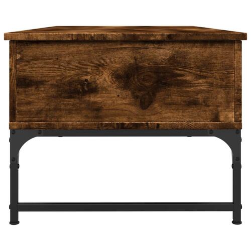 Sofabord 100x50x40 cm konstrueret træ og metal røget eg