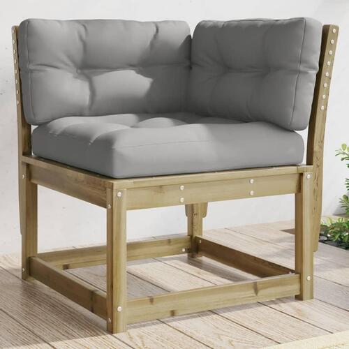 Hjørnemodul til sofa 73x73x78 cm m. hynder imprægneret fyrretræ