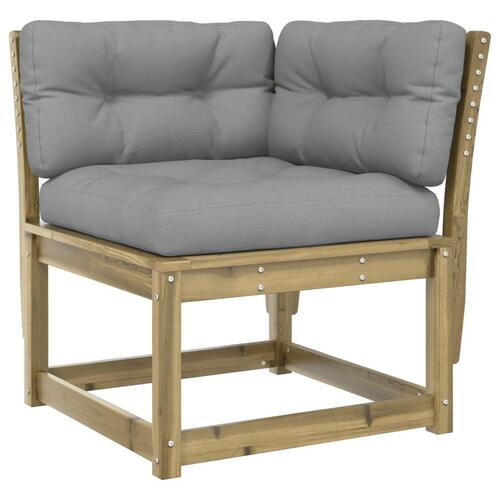 Hjørnemodul til sofa 73x73x78 cm m. hynder imprægneret fyrretræ