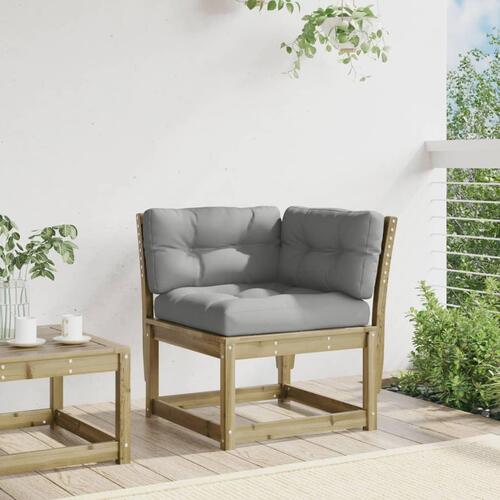 Hjørnemodul til sofa 73x73x78 cm m. hynder imprægneret fyrretræ