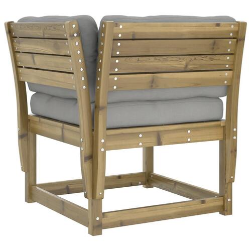 Hjørnemodul til sofa 73x73x78 cm m. hynder imprægneret fyrretræ