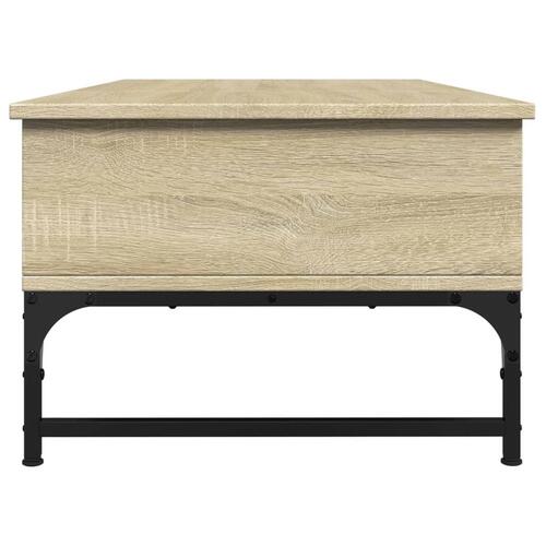 Sofabord 100x50x35 cm konstrueret træ og metal sonoma-eg