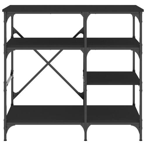 Køkkenreol 90x40x84 cm konstrueret træ og metal sort