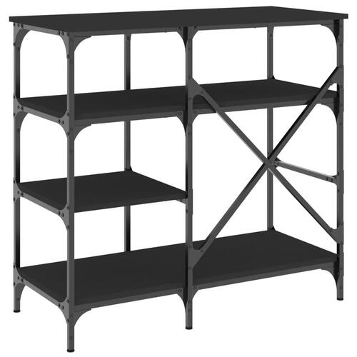 Køkkenreol 90x40x84 cm konstrueret træ og metal sort