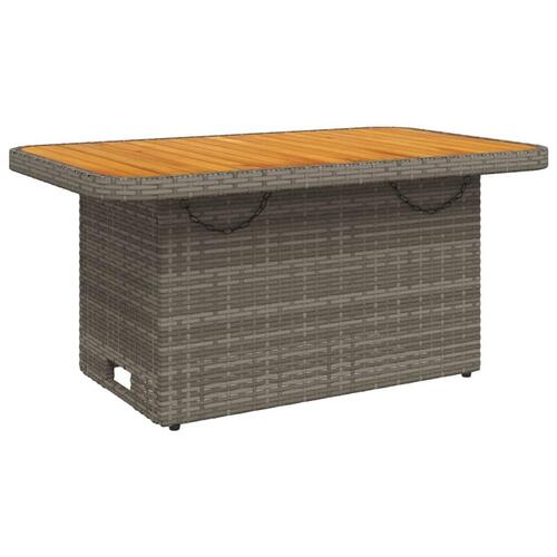 Spisebordssæt til haven 4 dele med hynder polyrattan grå