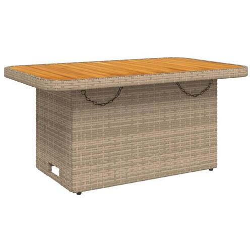 Spisebordssæt til haven 2 dele med hynder polyrattan beige