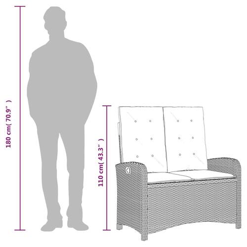 Spisebordssæt til haven 2 dele med hynder polyrattan beige